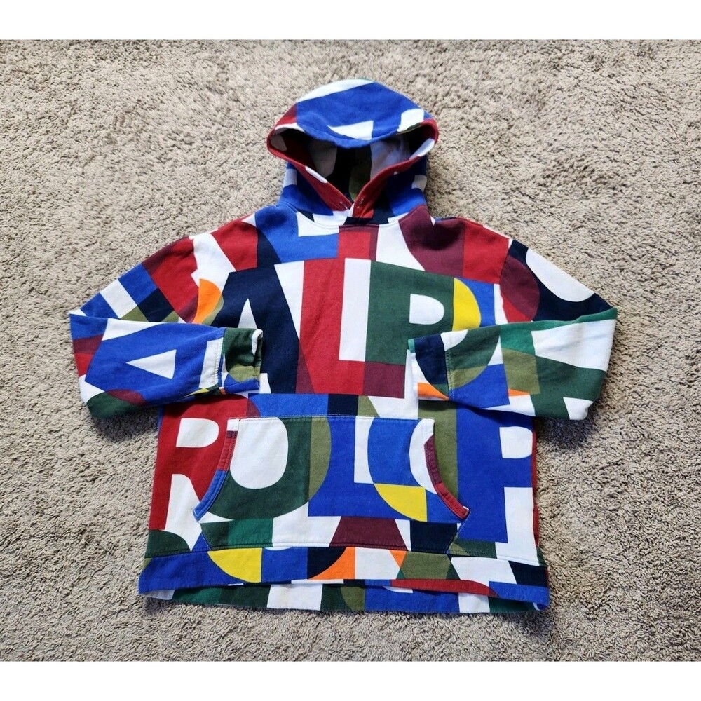 POLO RALPH LAUREN Men's 1XB Fits LARGE Monogram Logo Fleece Pullover Hoodie